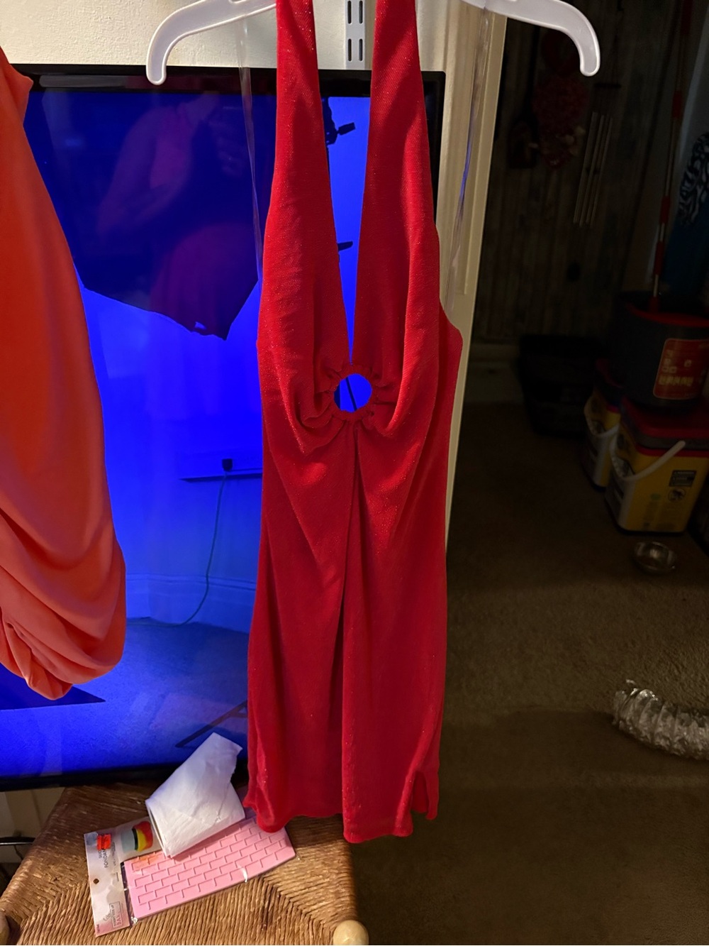 Red short cocktail dress